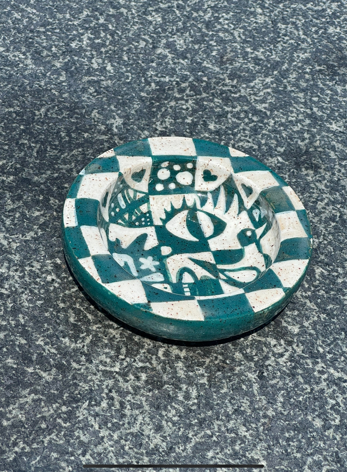 Checkered Ashtray / Ring Dish