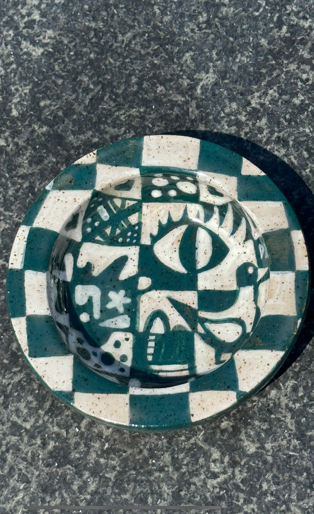 Checkered Ashtray / Ring Dish